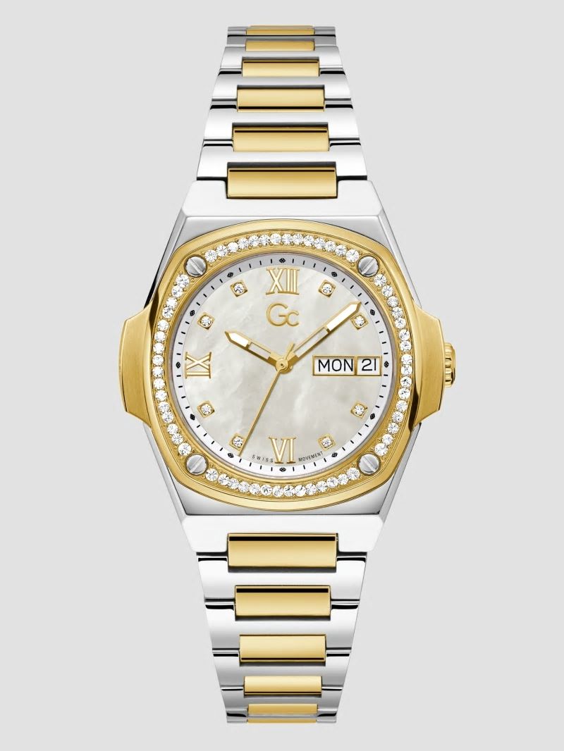 Guess Gc Gold and Silver-Tone Analog Watch - Gold