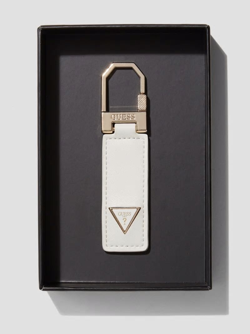 Guess Faux-Leather Key Ring - White Multi
