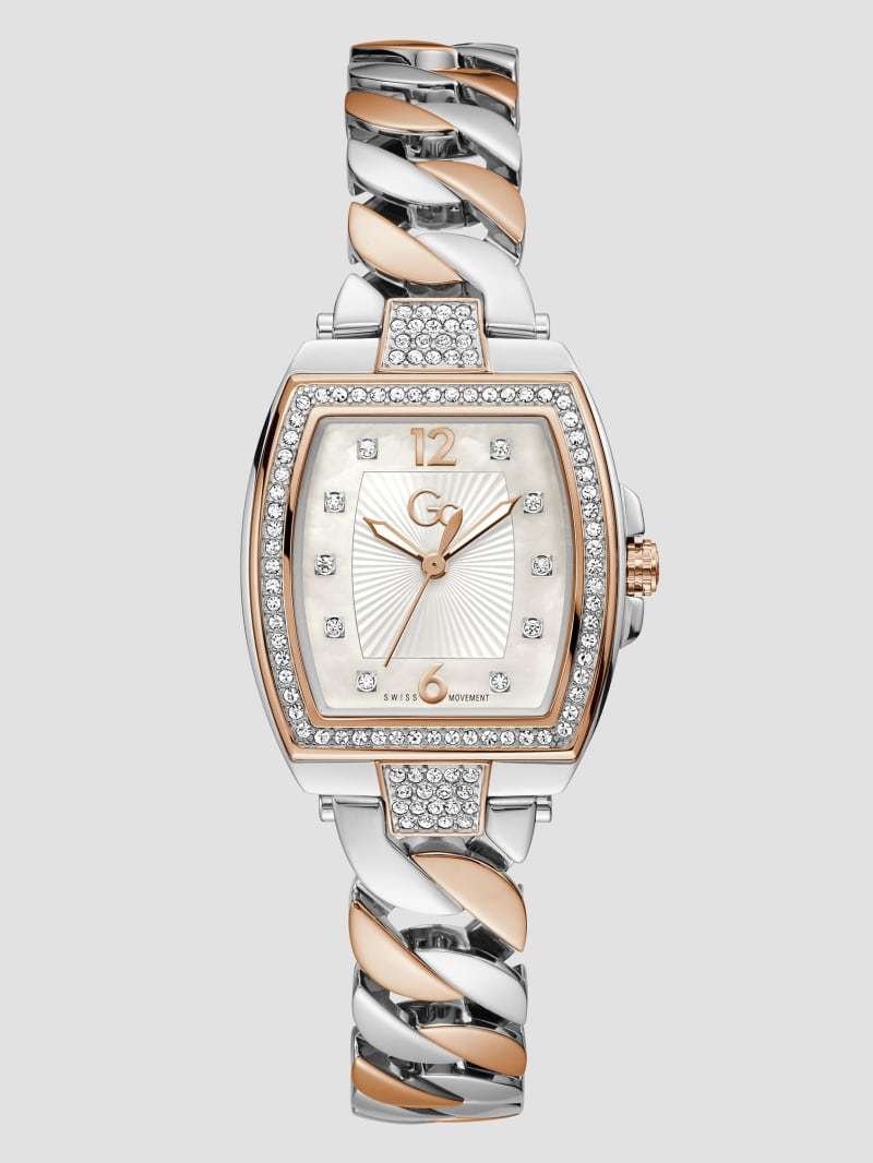 Guess Gc Rose Gold and Silver-Tone Chain-Link Analog Watch - Rose Gold
