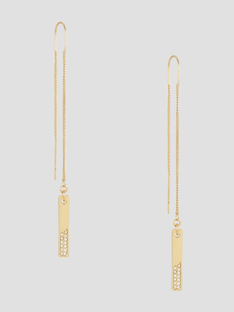 Guess Gold-Tone Rhinestone Threader Earrings - Gold