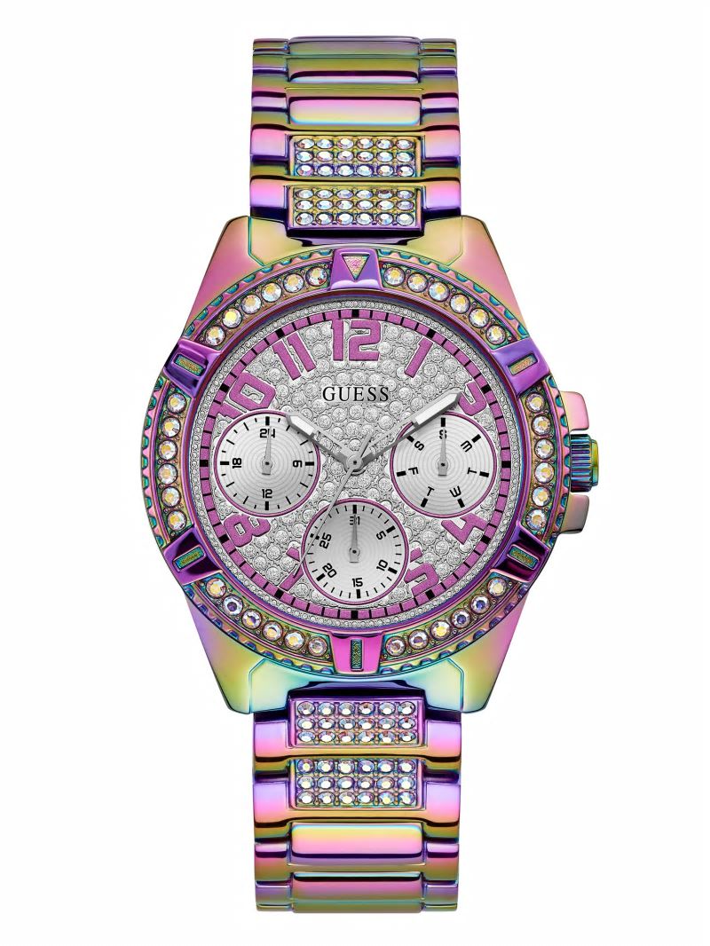Guess Iridescent Crystal Multifunction Watch - Multi