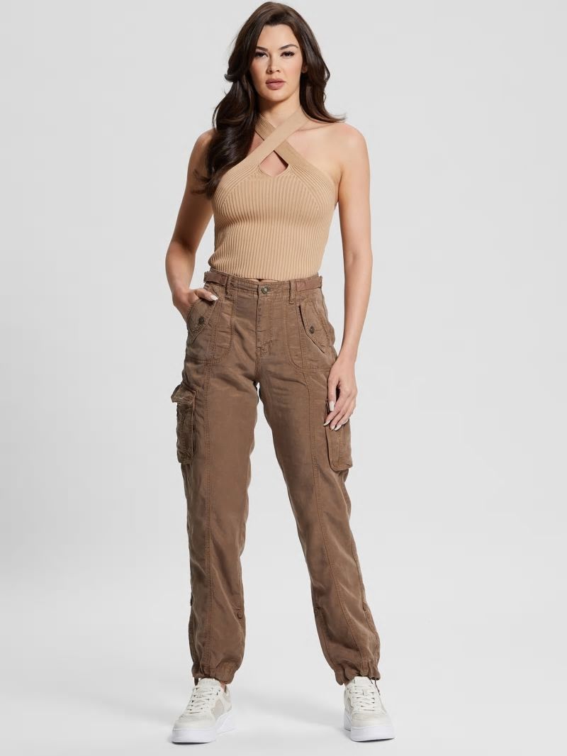 Guess Eco Nessi Cargo Pants - Silk Taupe Multi