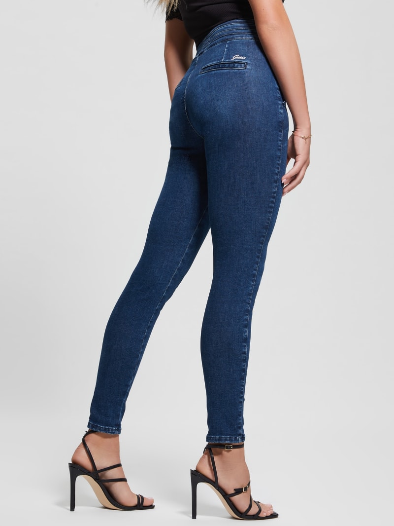 Guess Eco Sculy Pleated Waist Skinny Jeans - Blue Planet