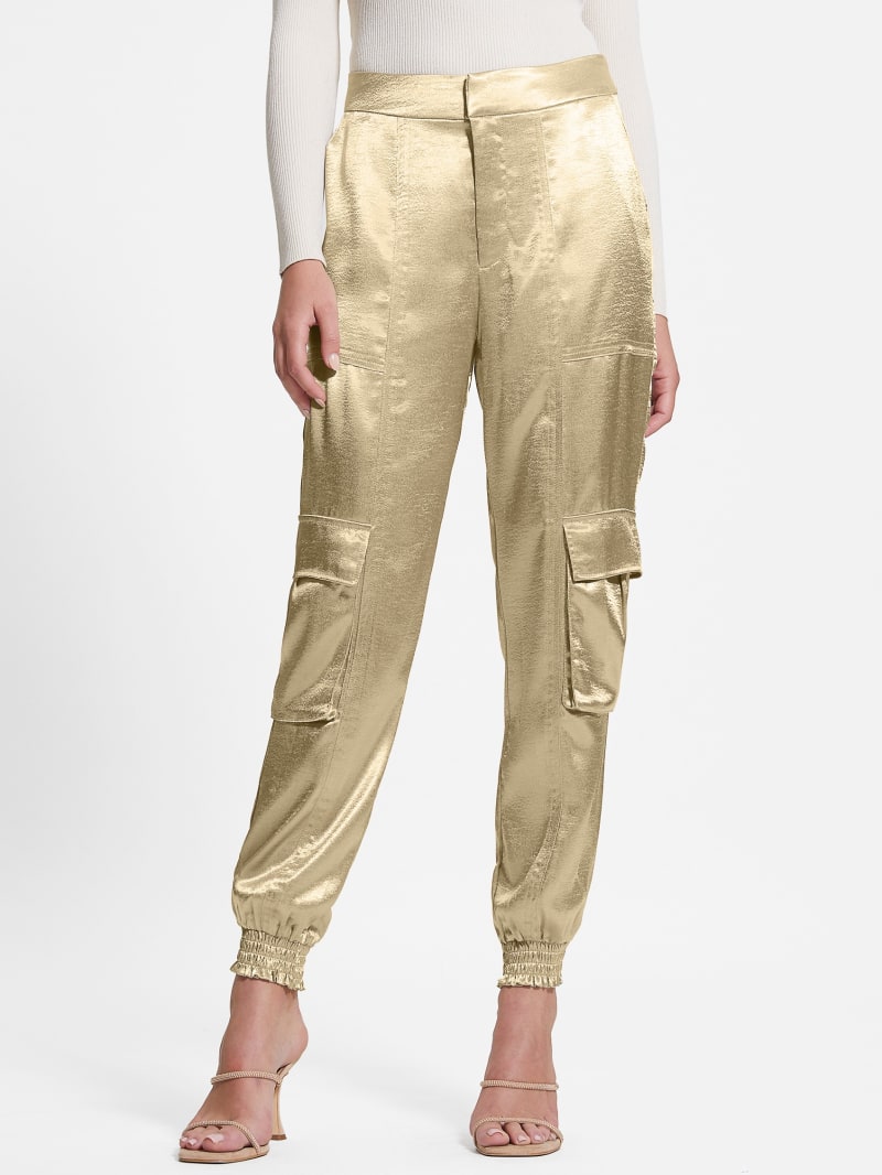 Guess Eco Soundwave Satin Cargo Pants - Cemento