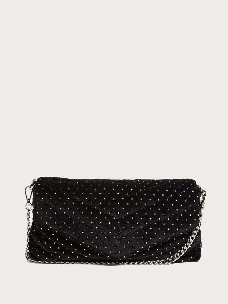 Guess Zion Shine Quilted Clutch - Black