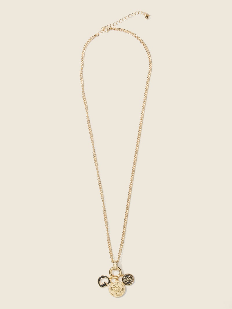 Guess Gold-Tone Logo Charm Necklace - Gold