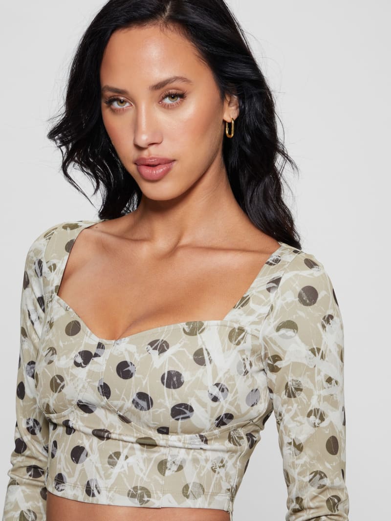 Guess Amy Crop Top - Sandy Polka Dots Guess Amy Crop Top - Sandy Polka Dots