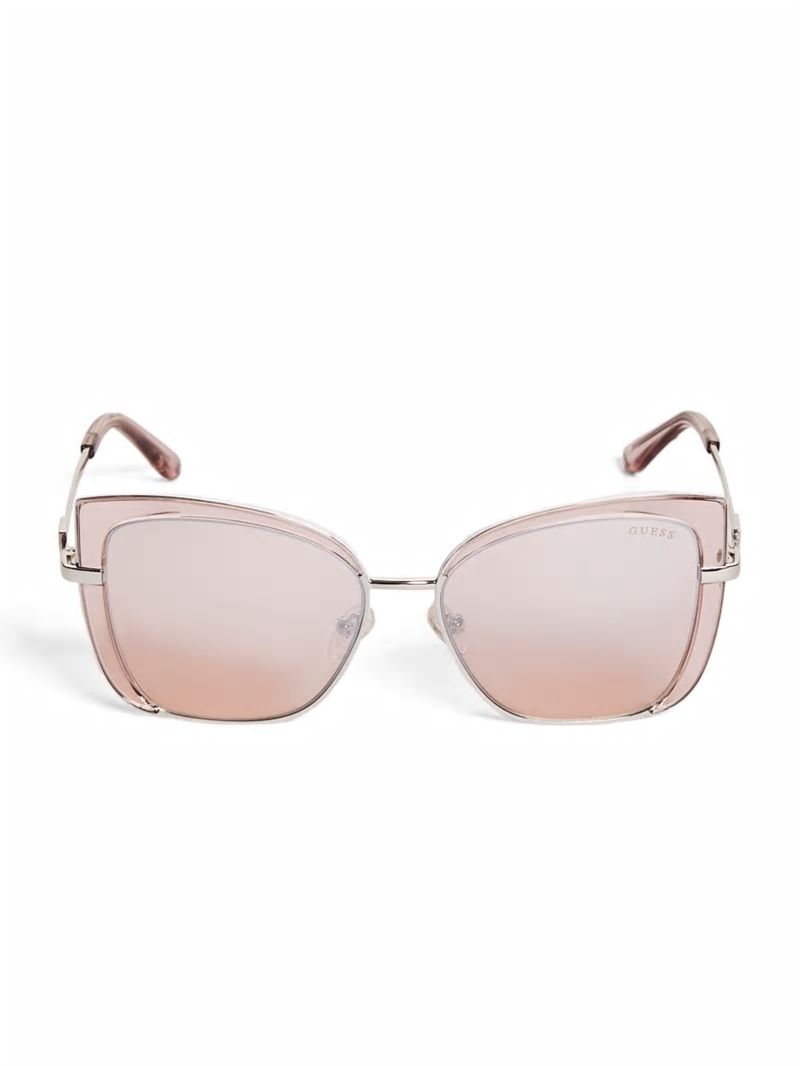 Guess Tinted Cat-Eye Sunglasses - Shiny Pink / Bordeaux Mir