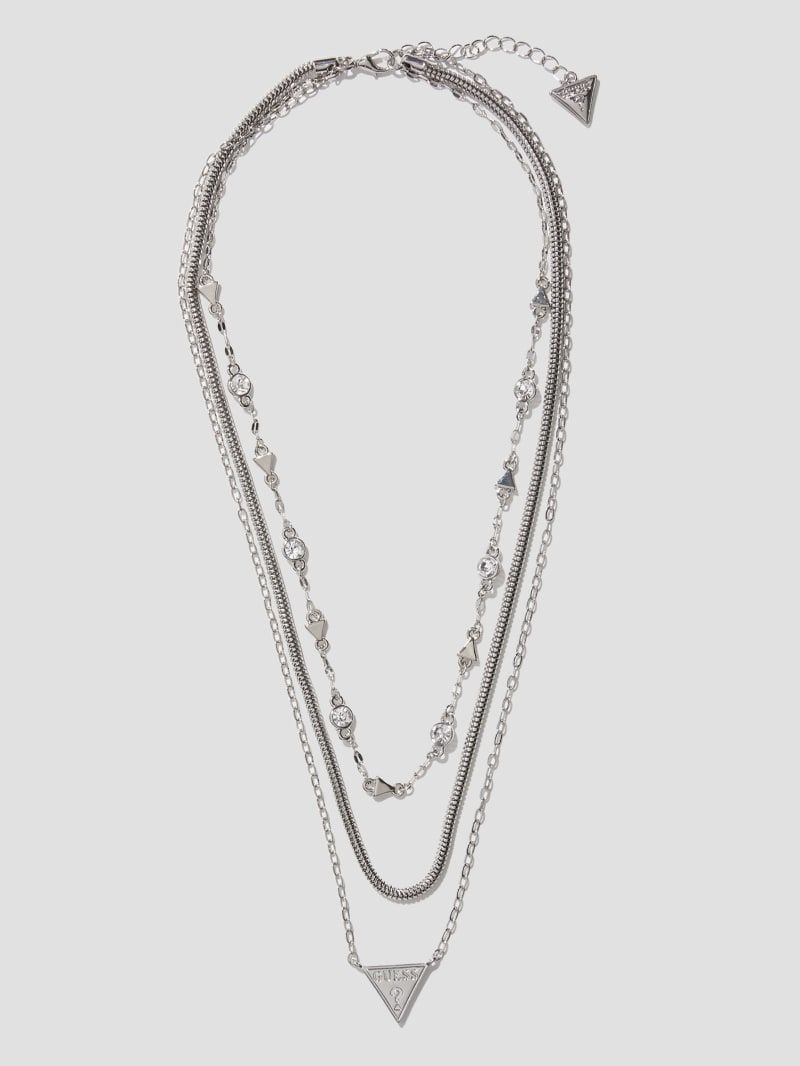 Guess Silver-Tone Signature Layered Necklace - Silver