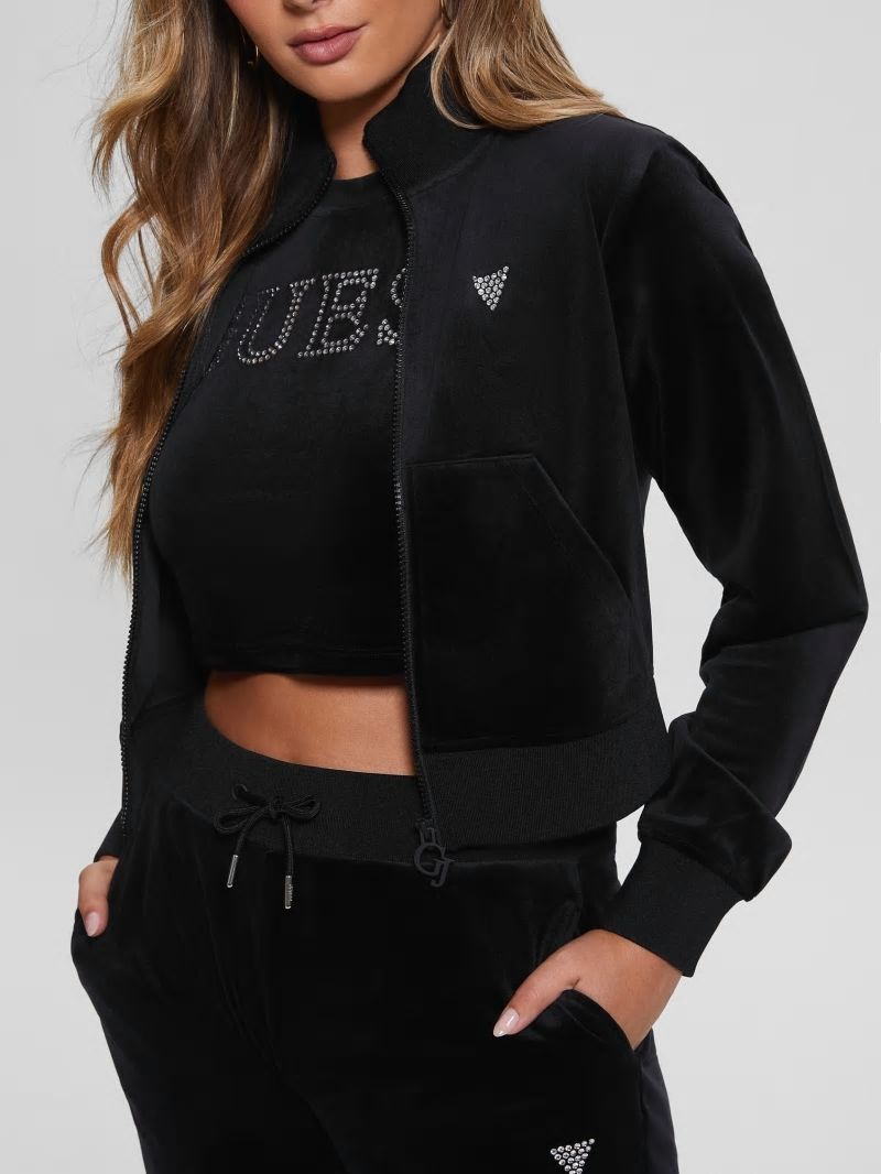 Guess Eco Couture Full-Zip Sweatshirt - Black