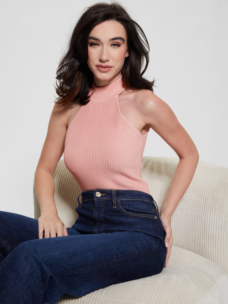Guess Eco Shayna Mock Neck Top - Smooth Pink