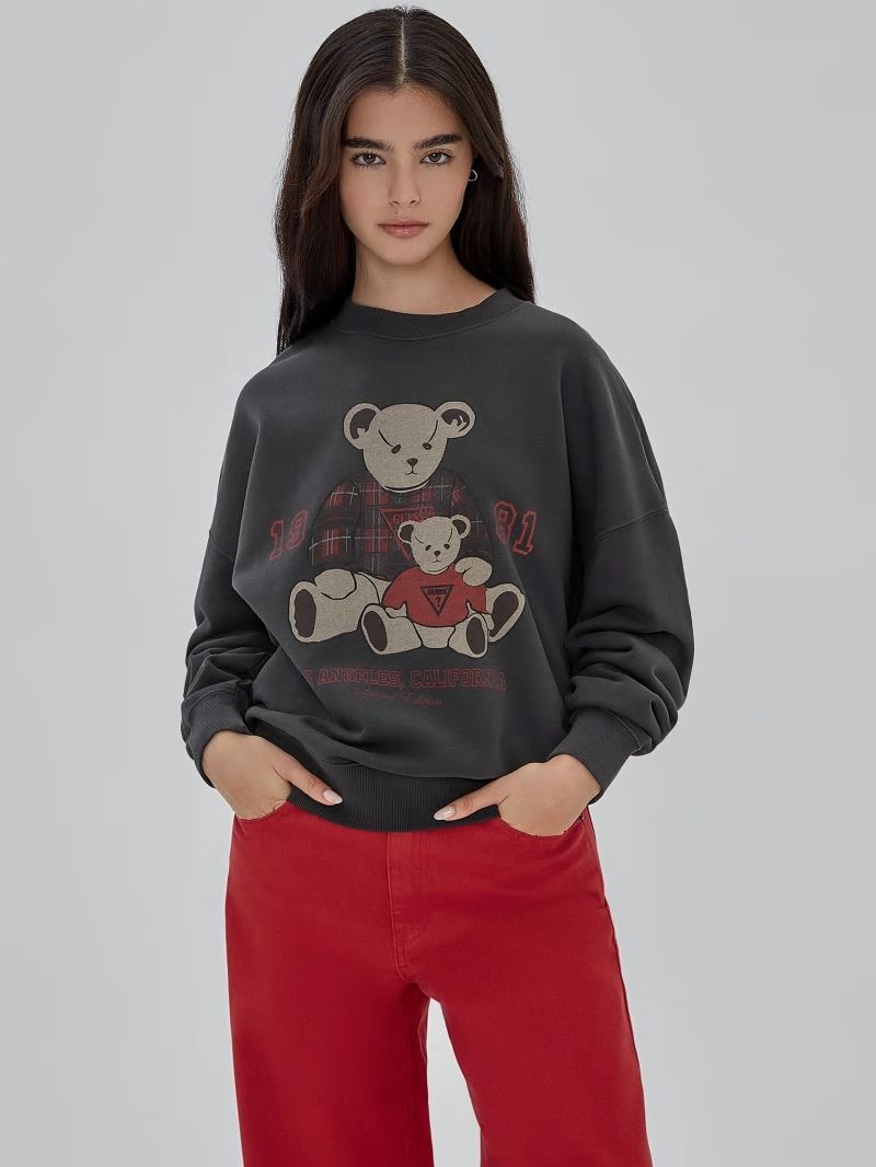 Guess GUESS Originals Bear Oversize Crewneck - Jet Black Multi