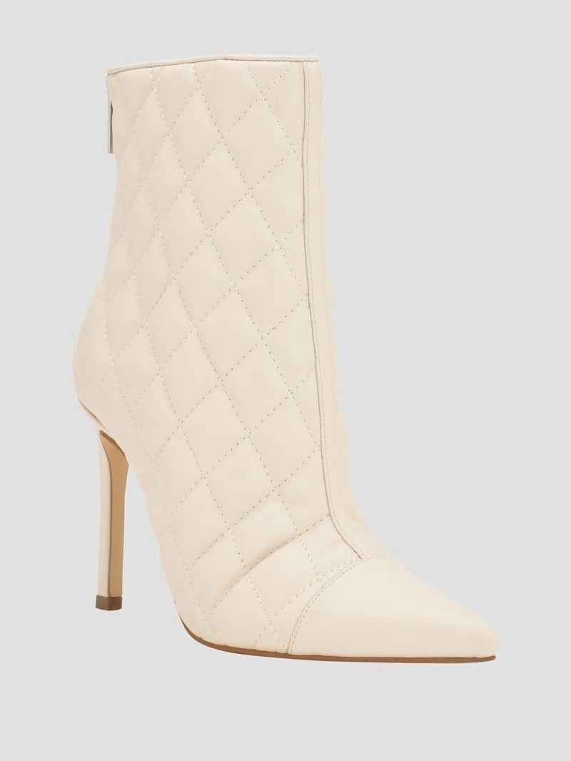 Guess Simoney Zip-Up Booties - Ivory 150