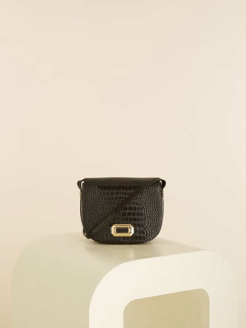 Guess Crocodile Saddle Bag - Black