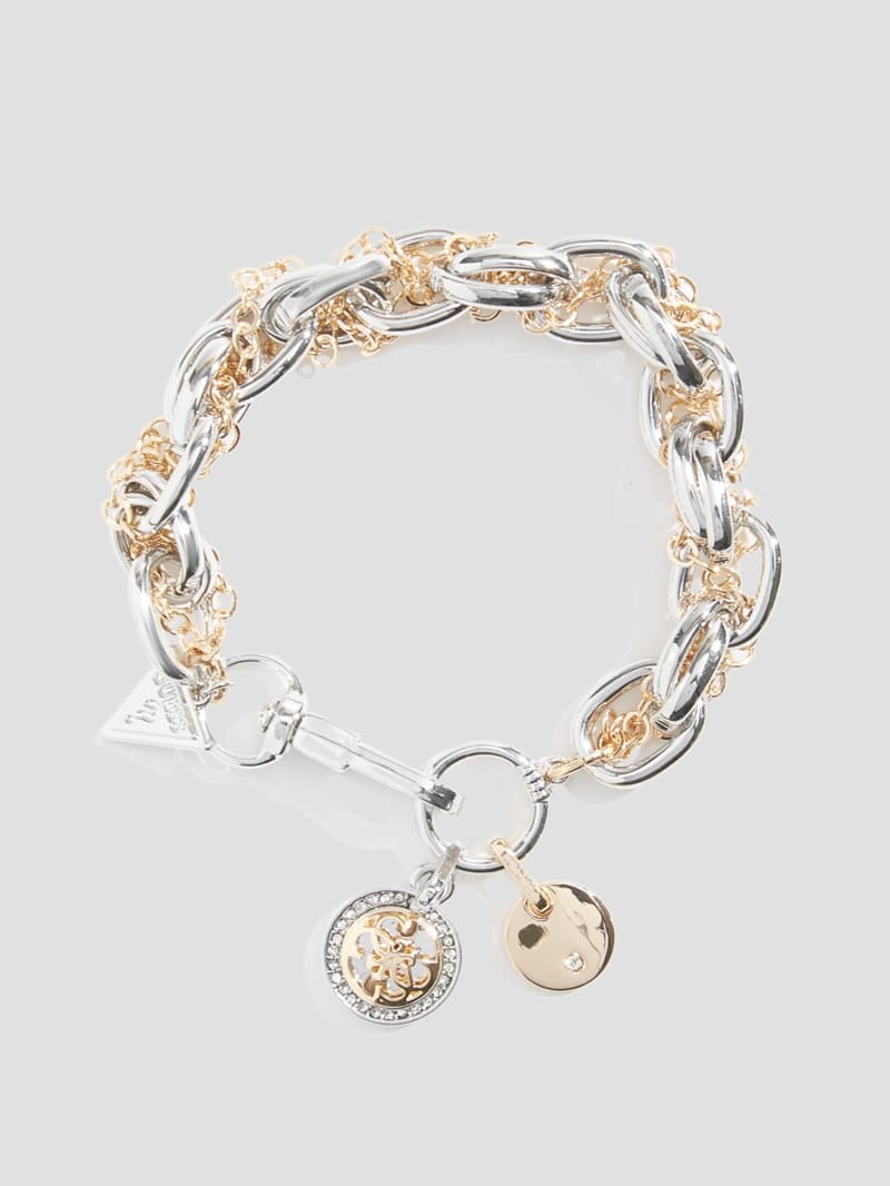 Guess Quattro G Charm Toggle Bracelet - Silver