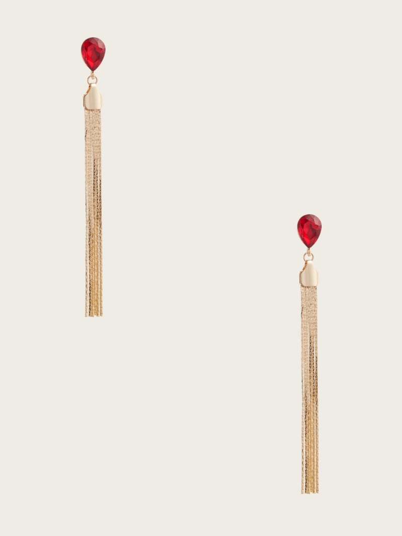 Guess Ruby Stud Drop Earrings - Lacquer Red A503