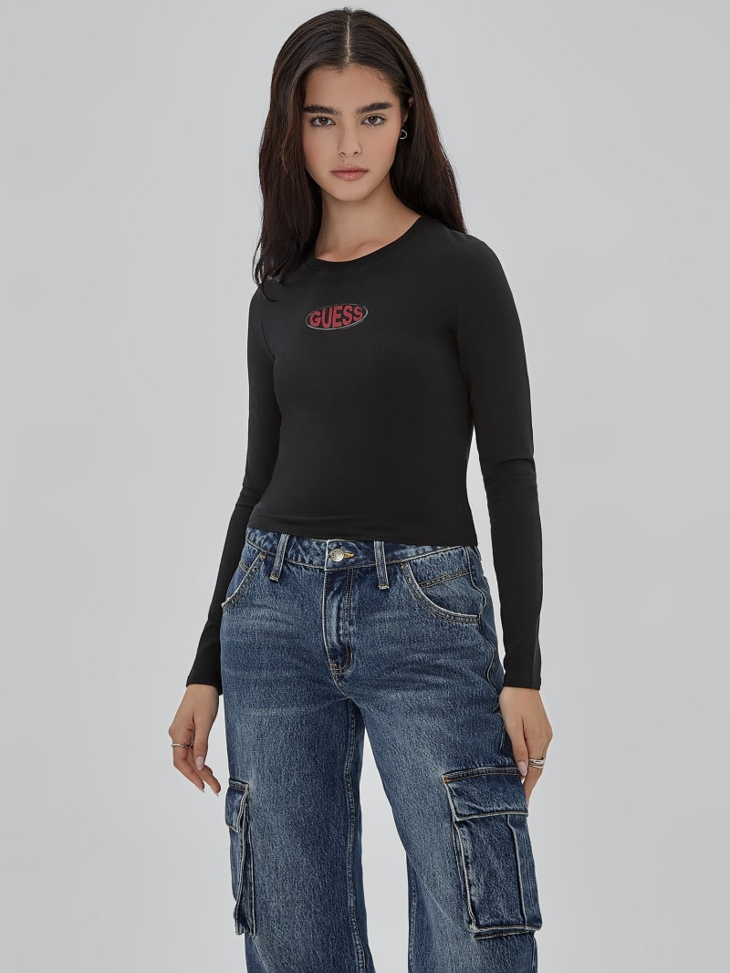 Guess GUESS Originals Eco Oval Logo Top - Black Guess GUESS Originals Eco Oval Logo Top - Black