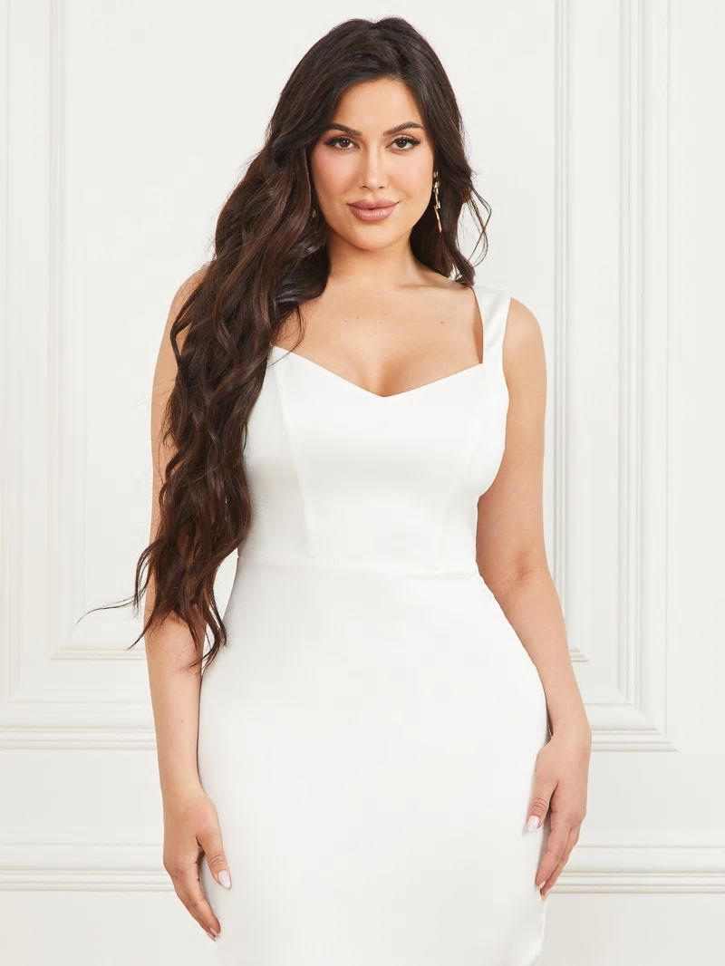 Guess Lourdes Satin Dress - Pale Pearl