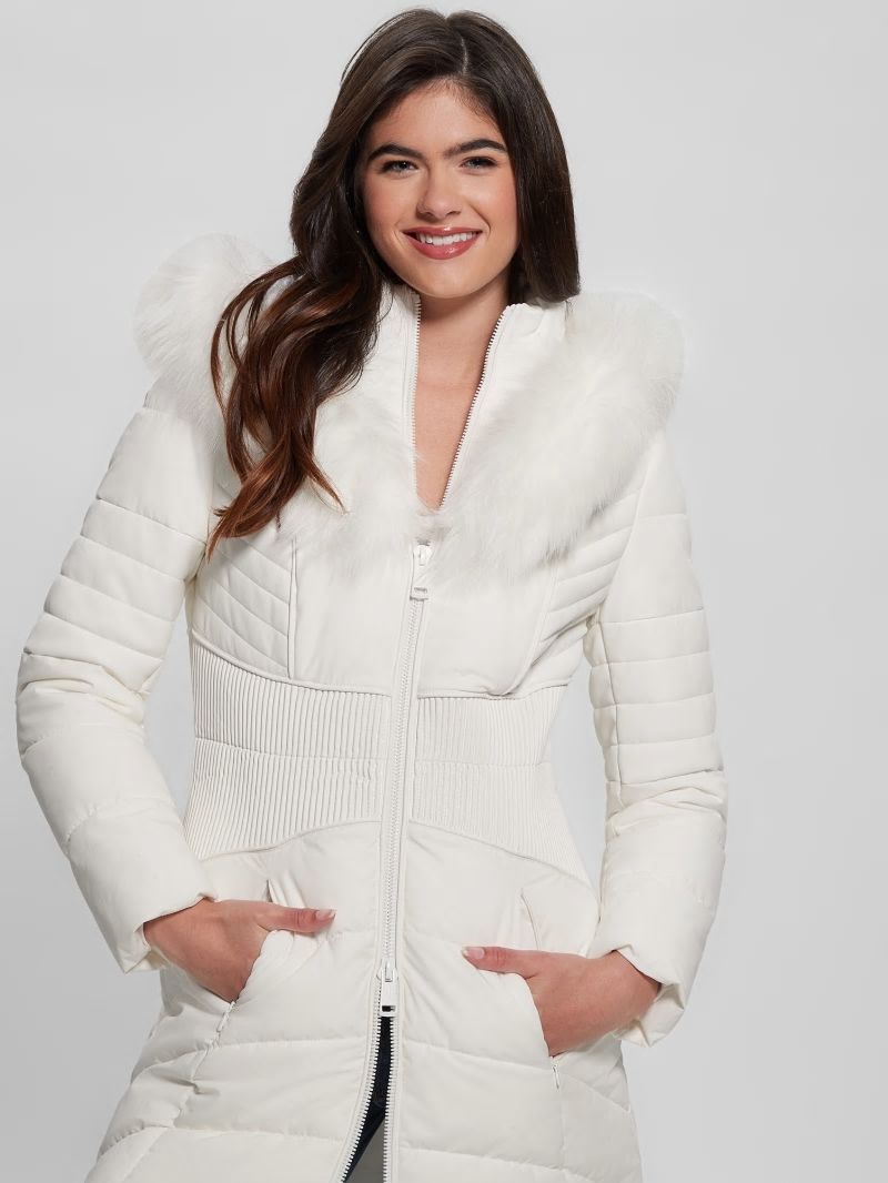 Guess Eco Oxana Quilted Jacket - Pure White