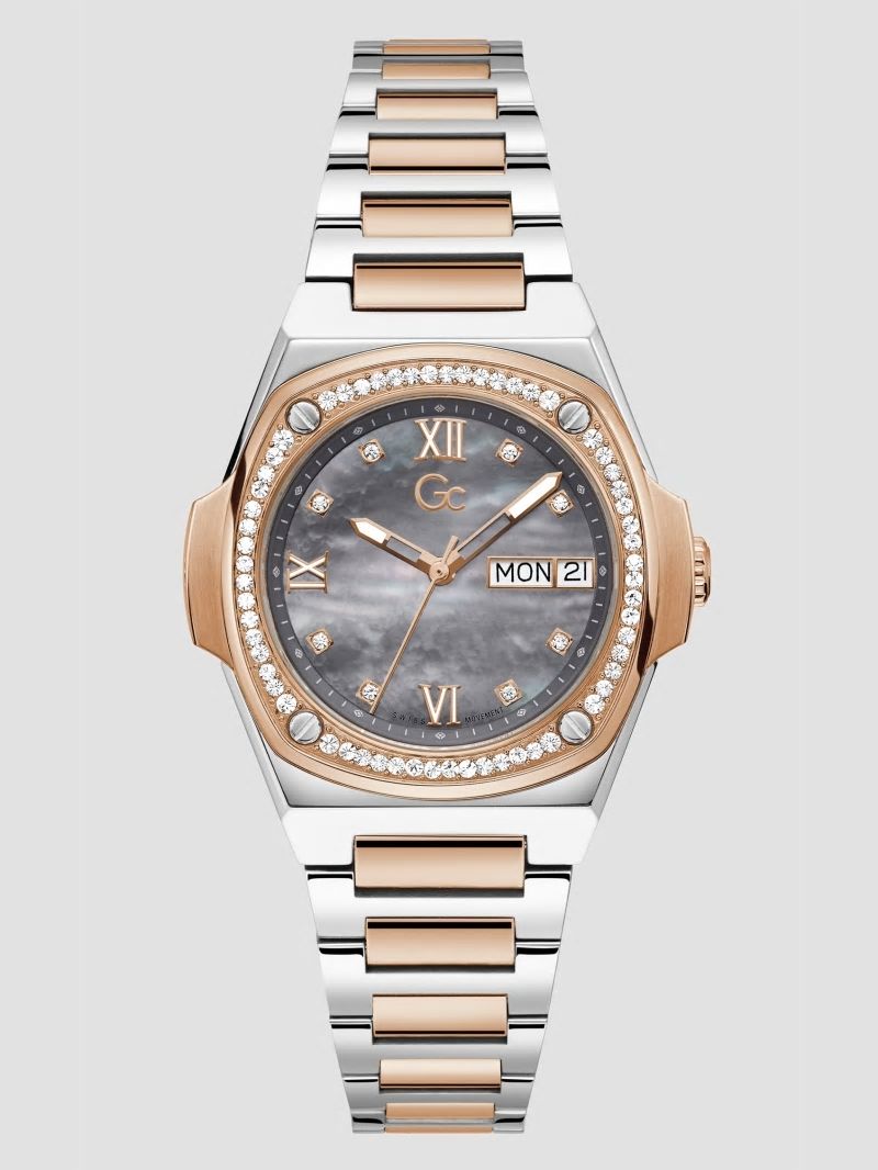 Guess Two-Tone and Mother-of-Pearl Analog Watch - Rose Gold