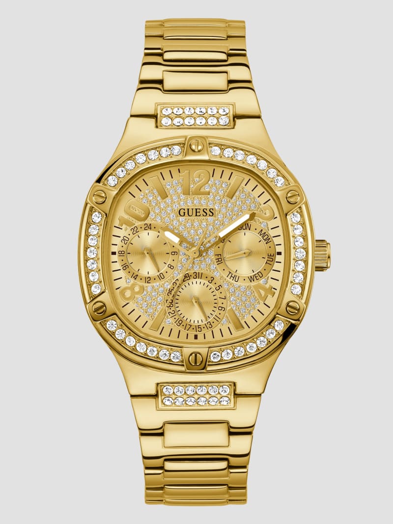 Guess Gold-Tone and Crystal Multifunction Watch - Gold