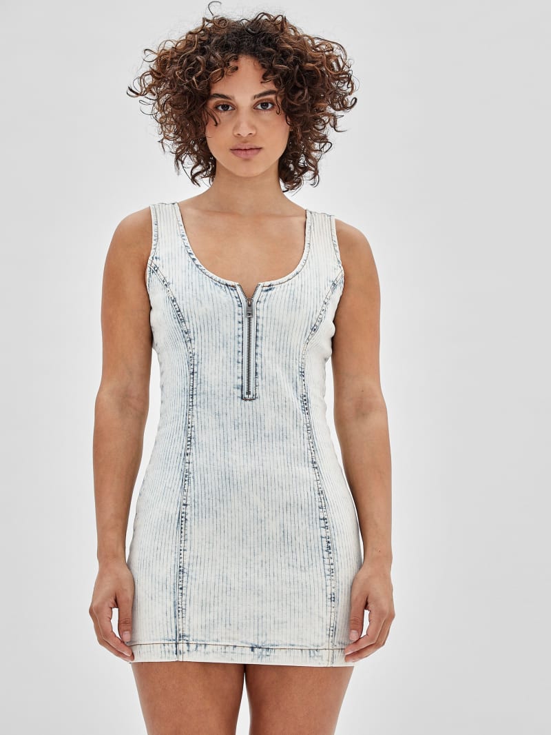 Guess GUESS Originals Zip Dress - Light Snow Wash