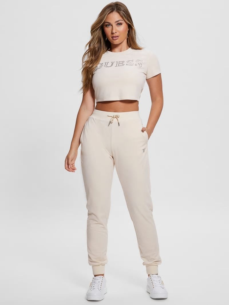 Guess Eco Couture Velvet Joggers - Vanilla Blush