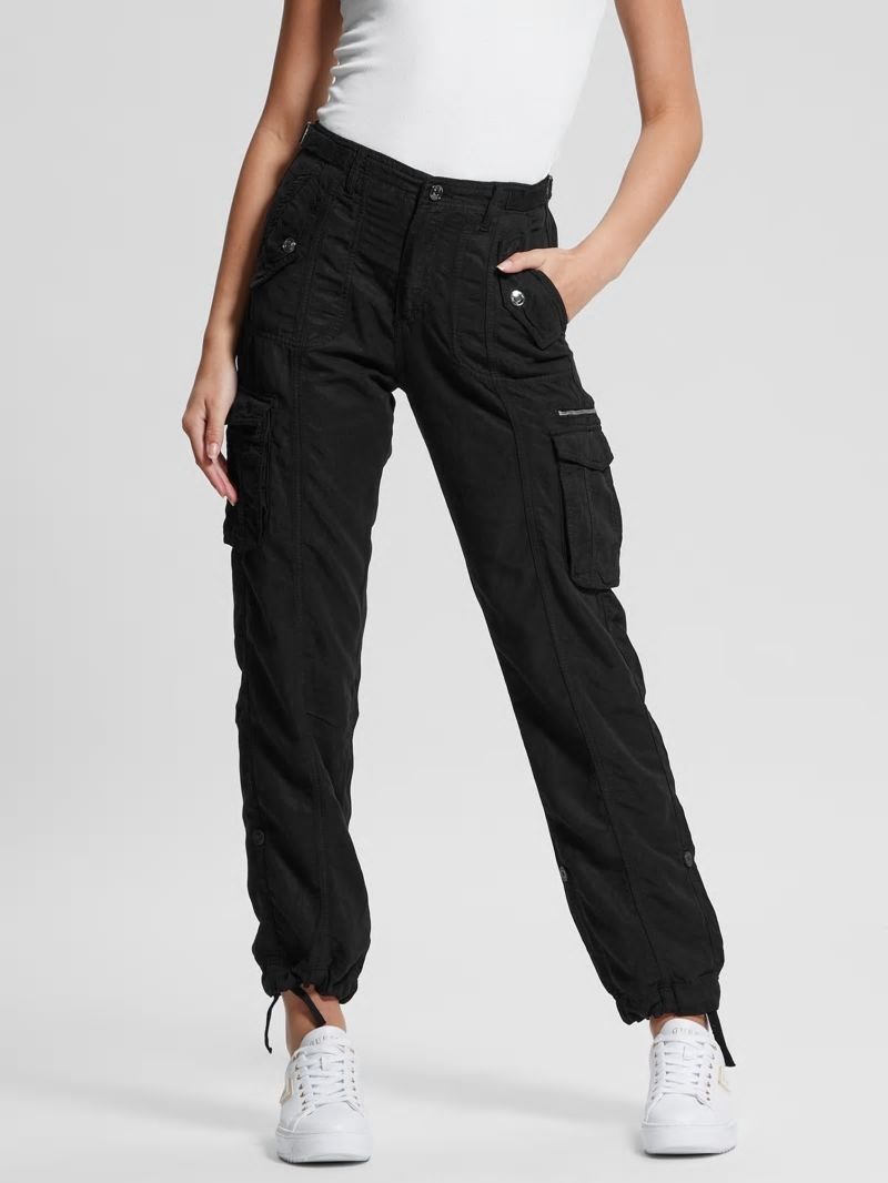 Guess Eco Nessi Cargo Pants - Jet Black Multi