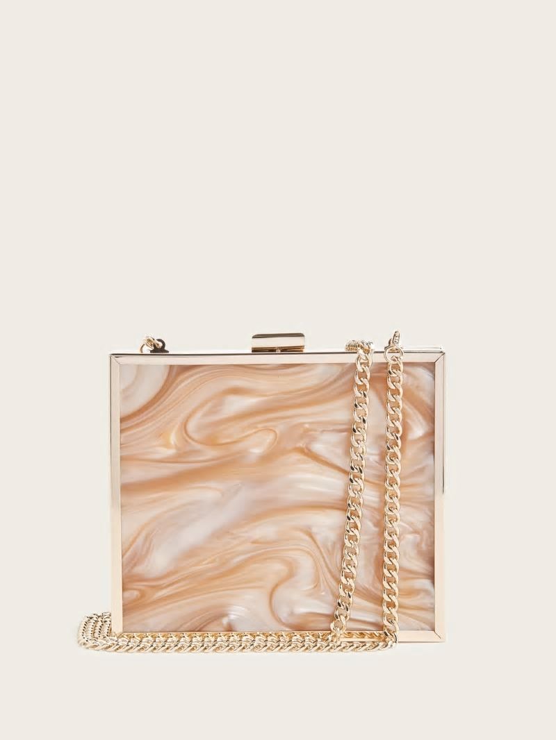 Guess Sutton Box Clutch - Silver/Gold