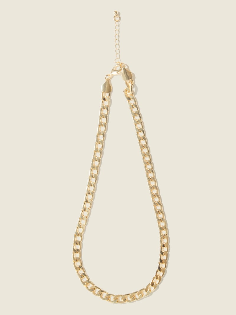Guess 14K Gold-Plated Curb Chain Necklace - Silver/Gold
