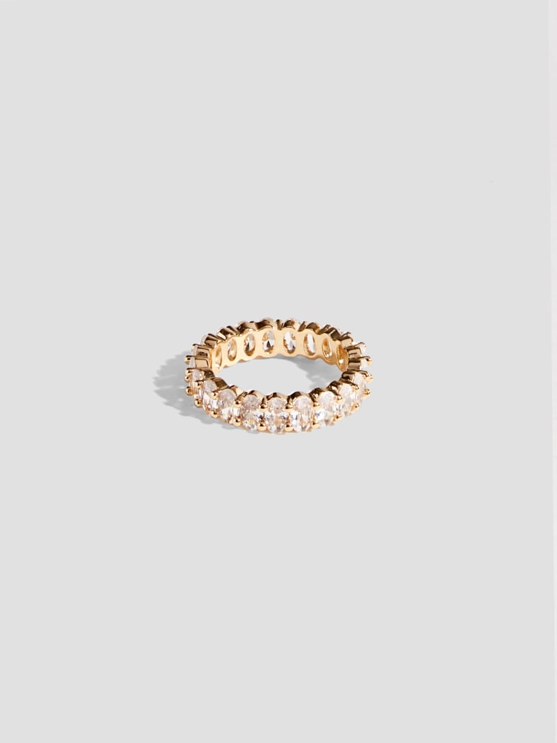 Guess Gold-Tone Baguette CZ Ring - Size 7 - Gold