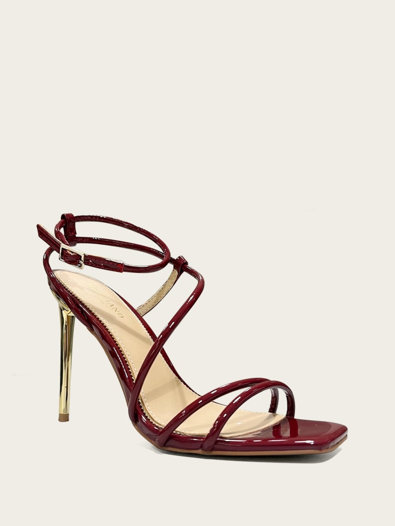 Guess Strappy Cord Heeled Sandal - Dark Jam Red