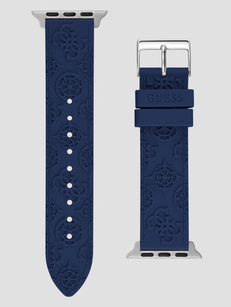 Guess Blue Quattro G and Peony Silicone 38-41 mm Band for Apple Watch® - Blue