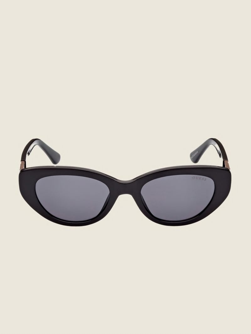 Guess Colored Plastic Cat-Eye Sunglasses - Black