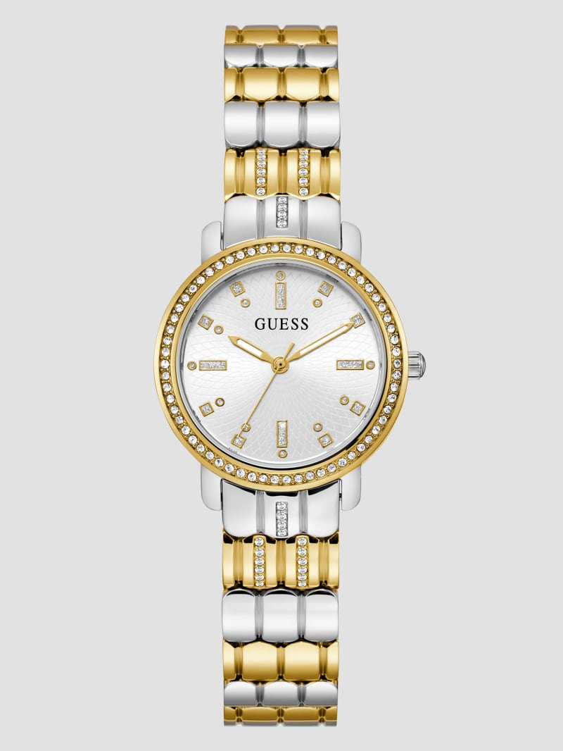 Guess Two-Tone Crystal Analog Watch - Gold