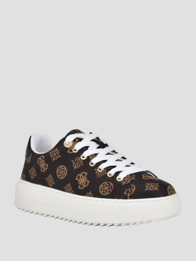 Guess Denesa Peony Low-Top Sneakers - Medium Brown