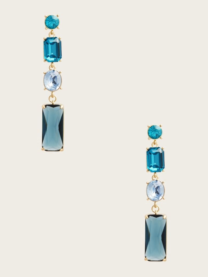 Guess Jewel Linear Drop Earring - Blue Opal