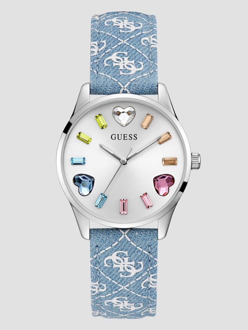 Guess Blue Denim Analog Watch - Rainbow