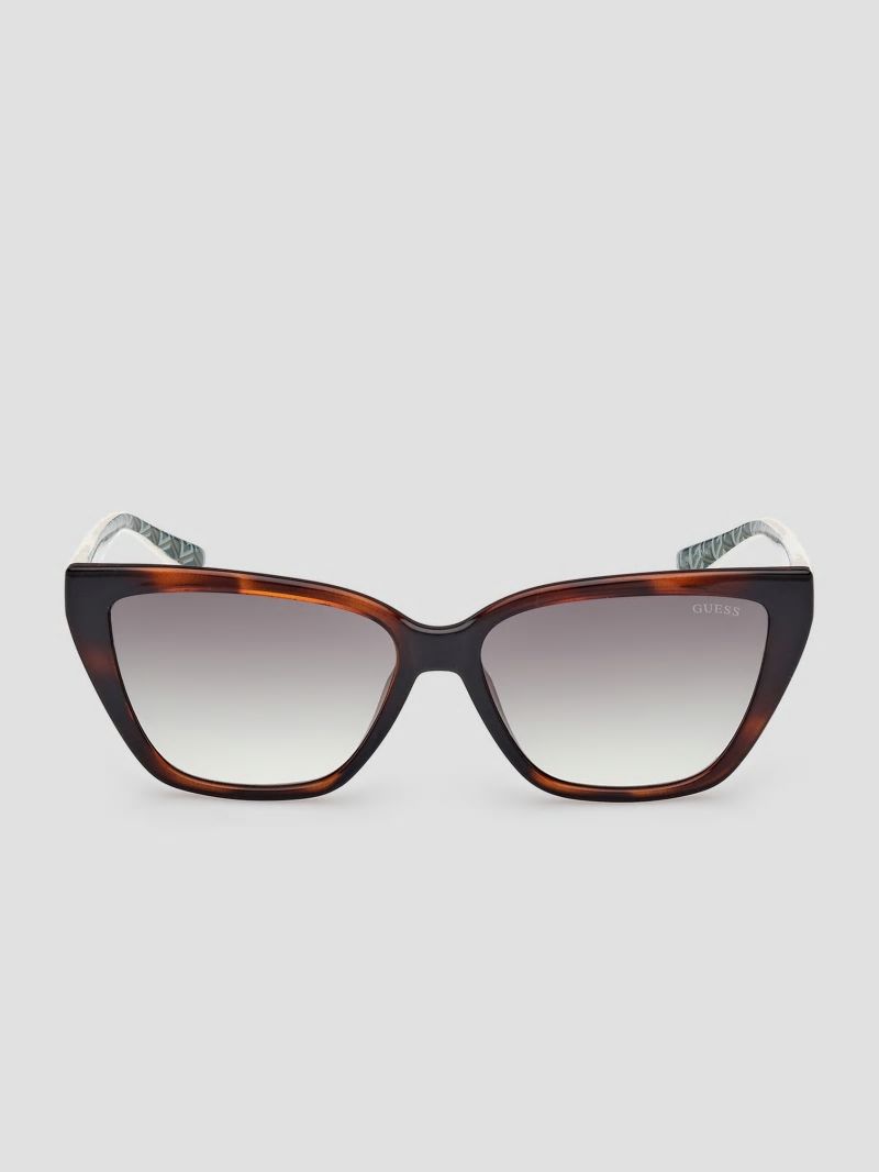 Guess Cat-Eye Signature G Sunglasses - Dark Havana