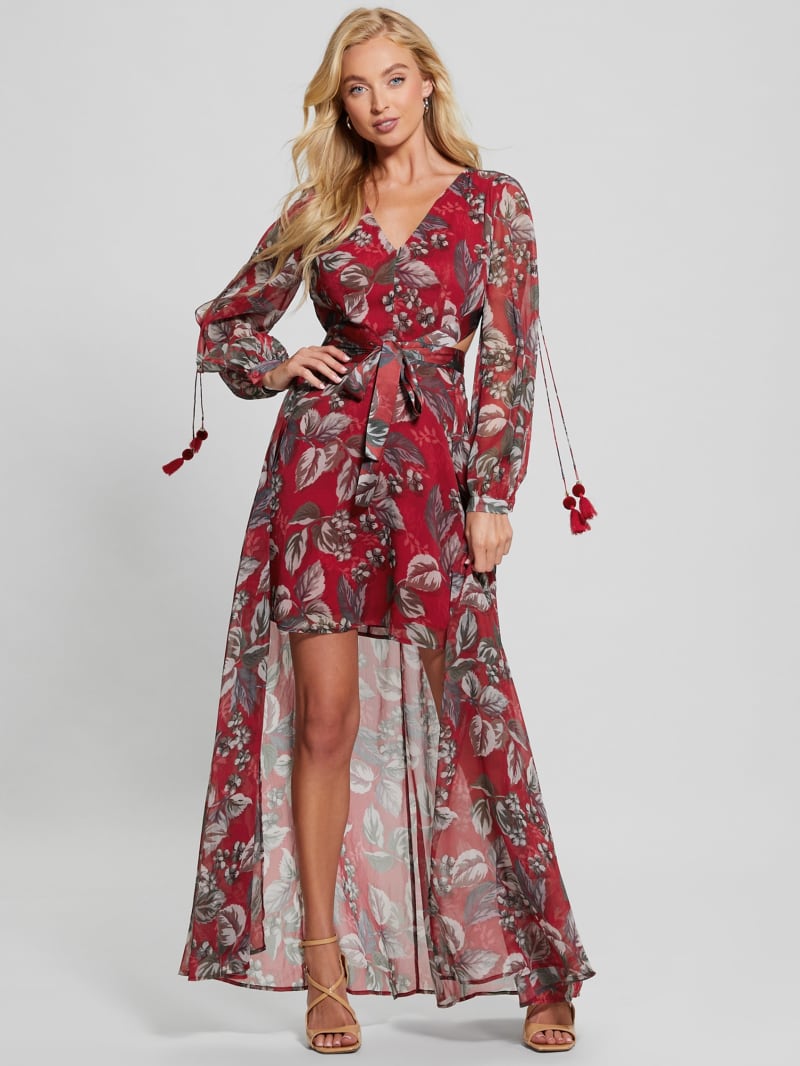 Guess Farrah Floral Chiffon Dress - Coachwood Estate Print