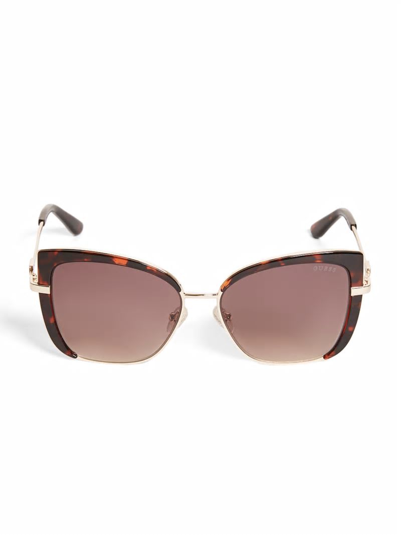 Guess Tinted Cat-Eye Sunglasses - Dark Havana/Gradient Brn