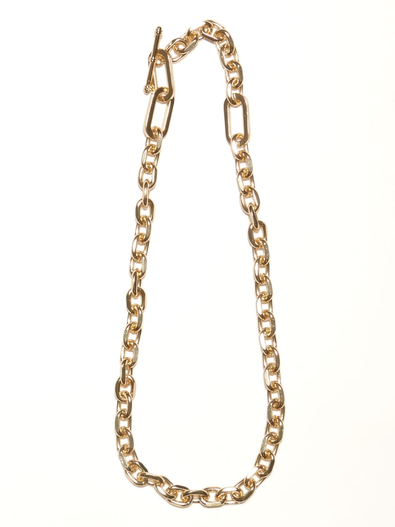 Guess 14K Gold-Plated Single Chain Toggle Necklace - Silver/Gold