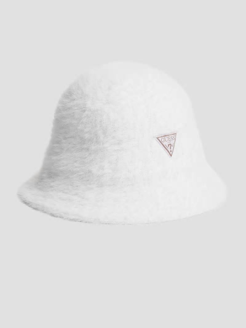 Guess Fuzzy Bucket Hat - White Multi