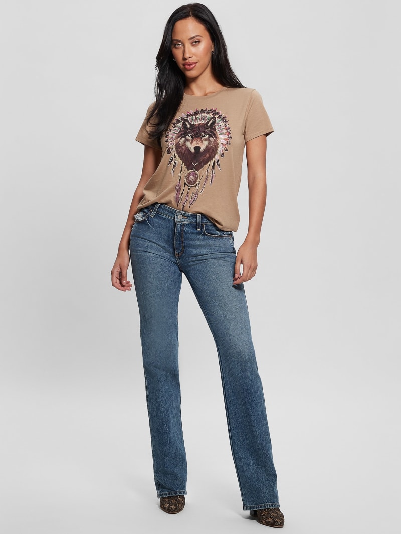 Guess Dreamcatcher Graphic Easy Tee - Wet Sand