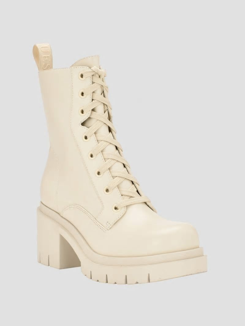 Guess Juel Lace-Up Booties - Ivory 150
