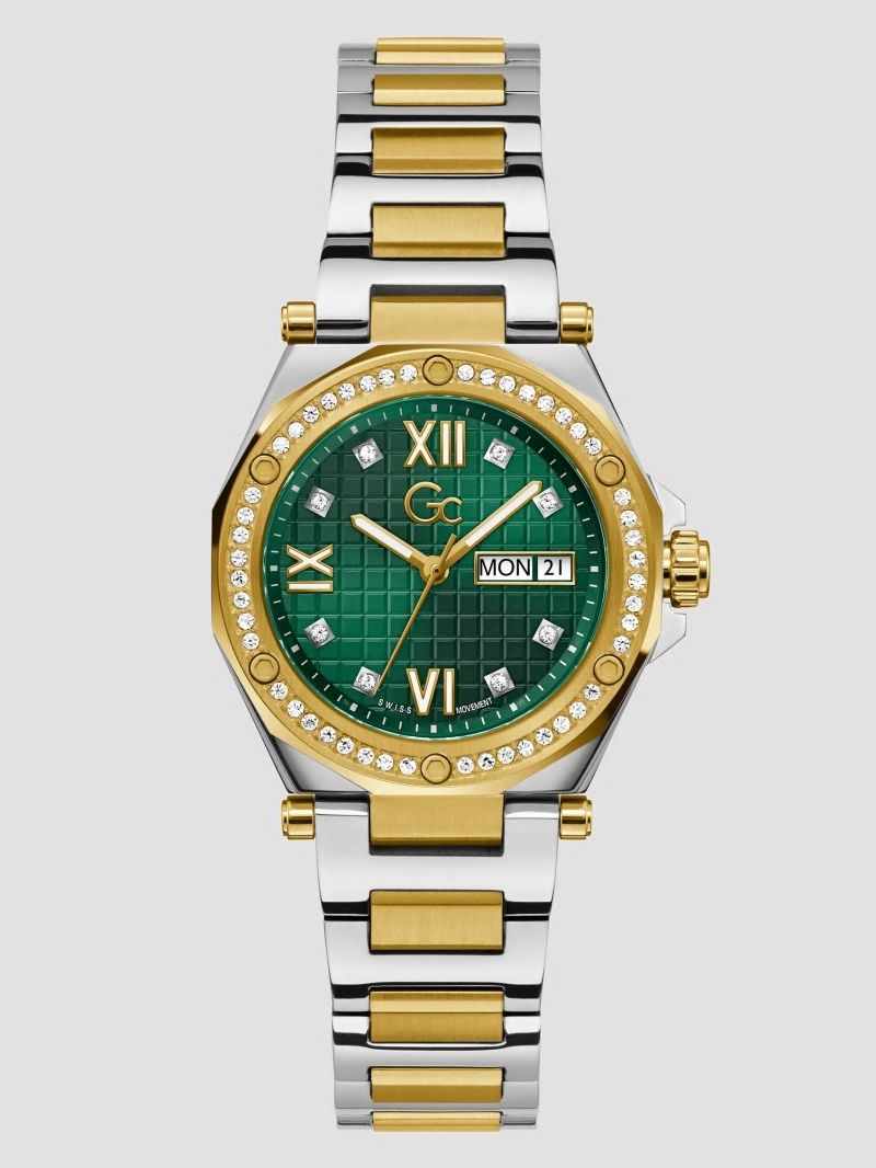 Guess Gc Two-Tone and Green Analog Watch - Green