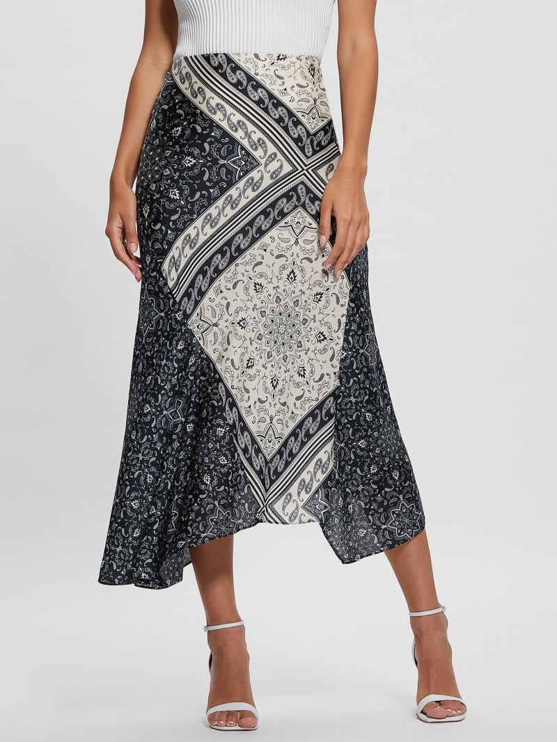 Guess Eco Katrina Printed Skirt - Sashiko Square Bandana