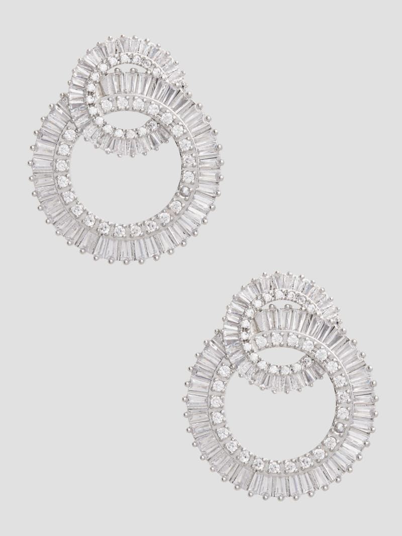 Guess Silver-Tone Oversized Statement Earrings - Silver