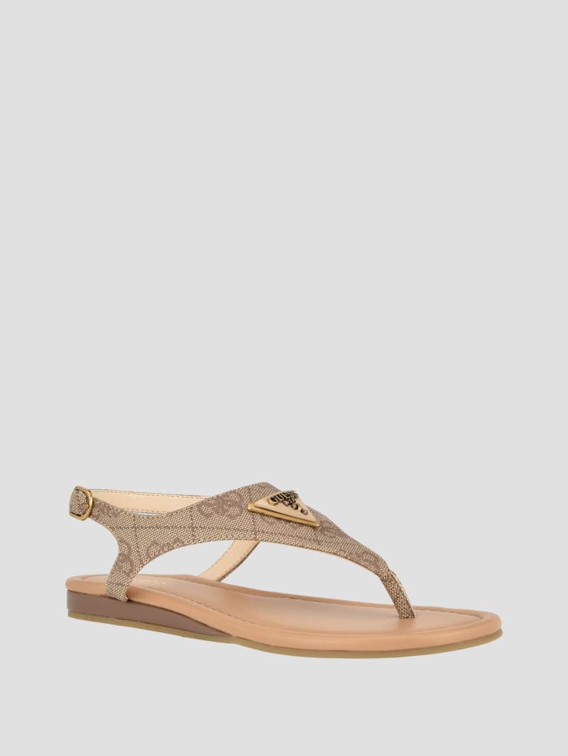 Guess Unali Thong Sandals - Medium Brown