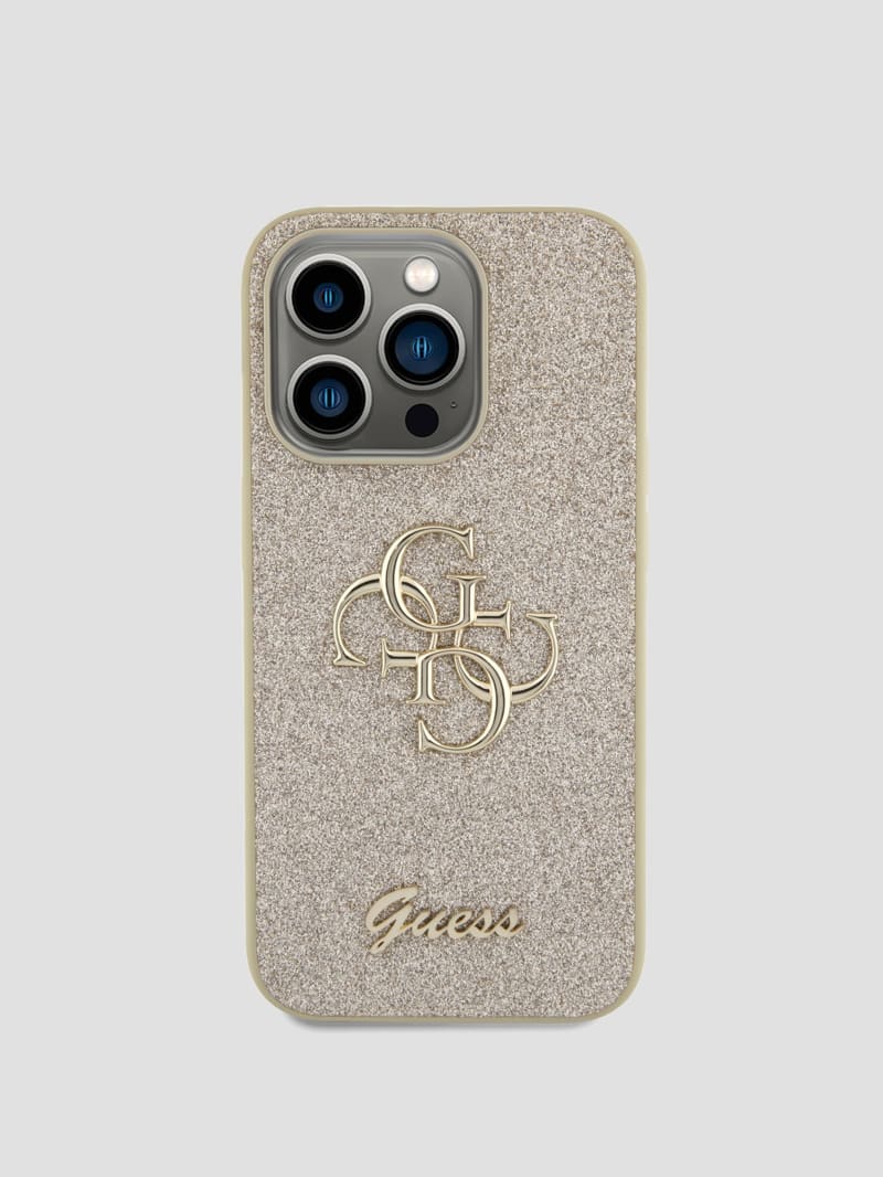 Guess Glitter iPhone 15 Pro Case - Gold